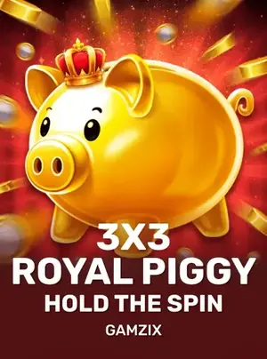 Golden piggy bank wearing a crown at Elitespin